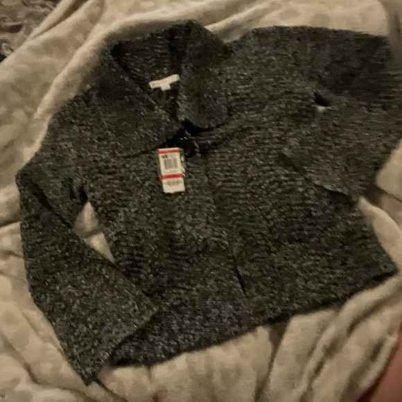 Petite small sweater cardigan black and white brand new from Macy’s - Picture 2 of 8